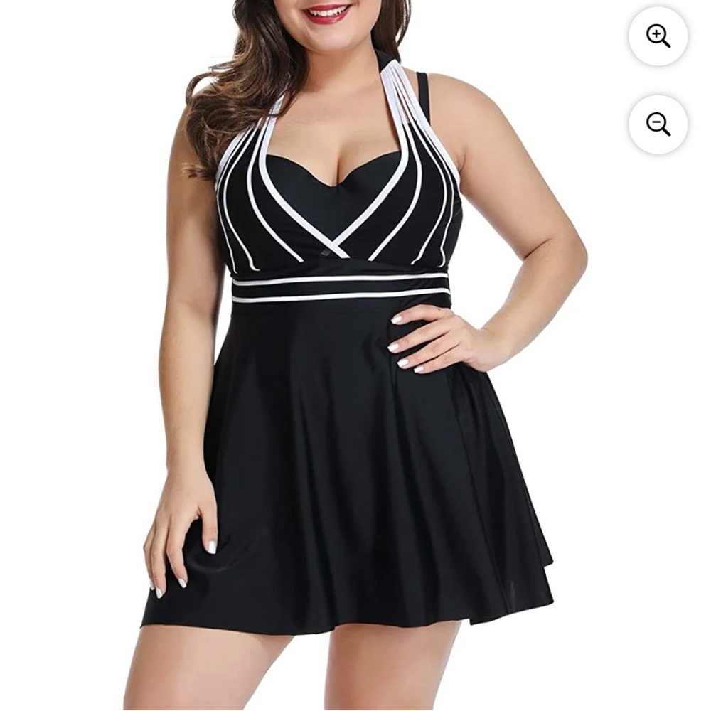 Womens Halter Swimdress Plus Size Tankini top XXL